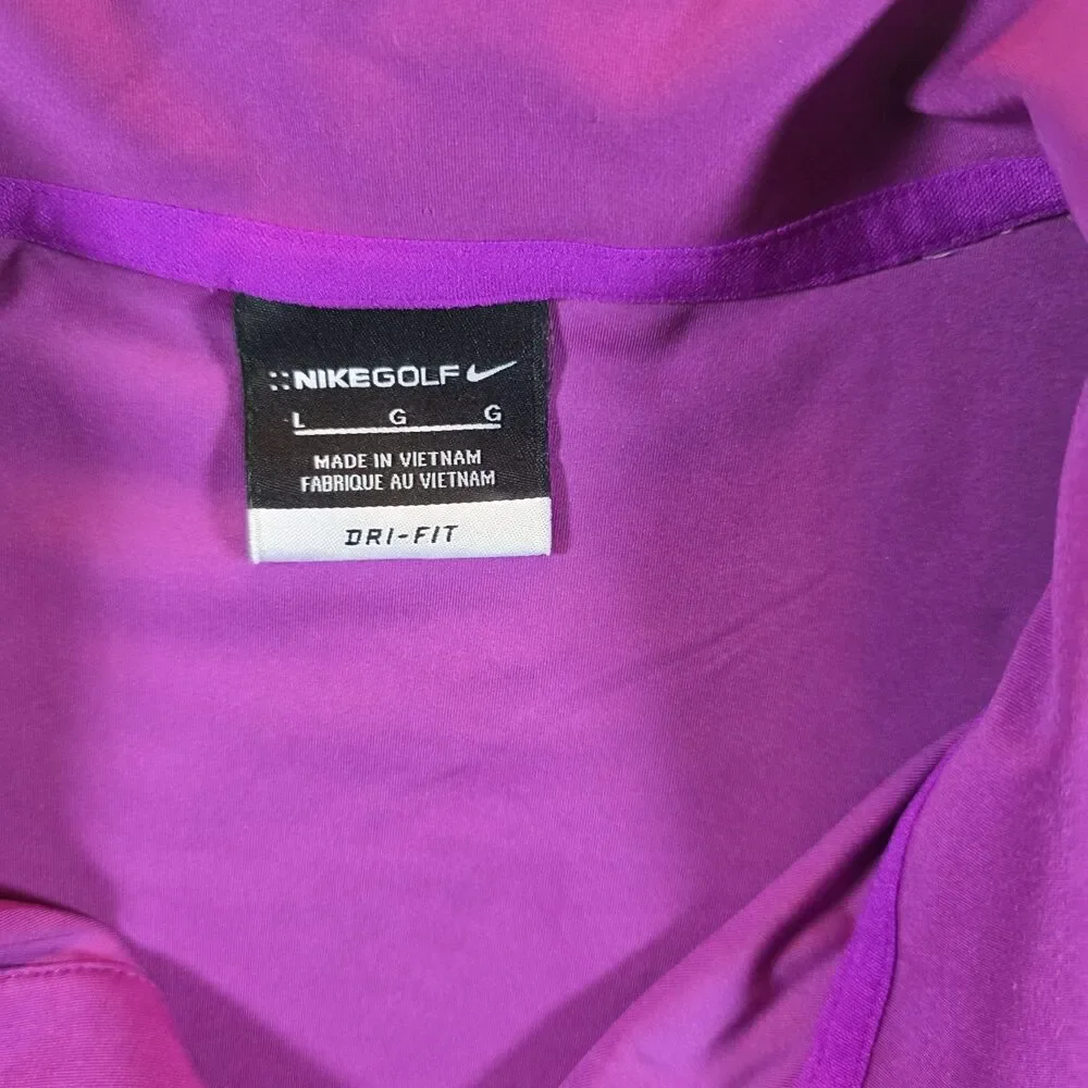 Nike Golf Dri-FIT Argyle Polo Shirt Purple Men’s L Regular Fit Short Sleeve